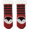 imageZando Kids Fuzzy Socks with Grips Toddler Slipper Socks Baby Christmas Socks Boys Girls Winter Socks Cozy Socks for KidsRed Penguin