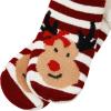 imageZando Kids Fuzzy Socks with Grips Toddler Slipper Socks Baby Christmas Socks Boys Girls Winter Socks Cozy Socks for KidsRed White Deer