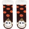 imageZando Kids Fuzzy Socks with Grips Toddler Slipper Socks Baby Christmas Socks Boys Girls Winter Socks Cozy Socks for KidsSmile Monkey