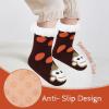 imageZando Kids Fuzzy Socks with Grips Toddler Slipper Socks Baby Christmas Socks Boys Girls Winter Socks Cozy Socks for KidsSmile Monkey