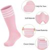 imageZando Kids Soccer Baseball Football Softball Socks Cotton Girls Knee High Socks Uniform Socks for Boys Girls 312 yearsWhite PinkPink White