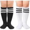 imageZando Kids Soccer Baseball Football Softball Socks Cotton Girls Knee High Socks Uniform Socks for Boys Girls 312 yearsBlack WhiteWhite Black