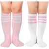 imageZando Kids Soccer Baseball Football Softball Socks Cotton Girls Knee High Socks Uniform Socks for Boys Girls 312 yearsWhite PinkPink White