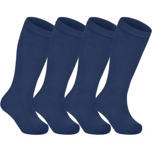 imageZando 4 Pairs Kids Soccer Socks Baseball Softball Football Socks Youth Tube Athletic Socks Boys Girls Knee High SocksNavy 4
