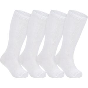 imageZando 4 Pairs Kids Soccer Socks Baseball Softball Football Socks Youth Tube Athletic Socks Boys Girls Knee High SocksWhite 4