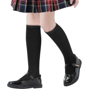 imageZando Kids Child Cotton Three Stripes Sport Soccer Team Socks Uniform Tube Cute Knee High Stocking for Boys GirlsBlack