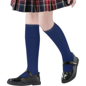 imageZando Kids Child Cotton Three Stripes Sport Soccer Team Socks Uniform Tube Cute Knee High Stocking for Boys GirlsF Navy