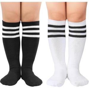 imageZando Kids Soccer Baseball Football Softball Socks Cotton Girls Knee High Socks Uniform Socks for Boys Girls 312 yearsBlack WhiteWhite Black