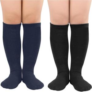 imageZando Kids Soccer Baseball Football Softball Socks Cotton Girls Knee High Socks Uniform Socks for Boys Girls 312 yearsBlackNavy