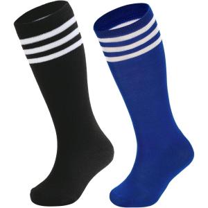imageZando Kids Soccer Baseball Football Softball Socks Cotton Girls Knee High Socks Uniform Socks for Boys Girls 312 yearsBlue WhiteBlack White