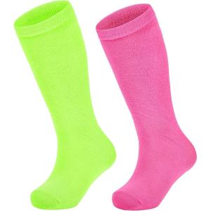 imageZando Kids Soccer Baseball Football Softball Socks Cotton Girls Knee High Socks Uniform Socks for Boys Girls 312 yearsNeon GreenHot Pink