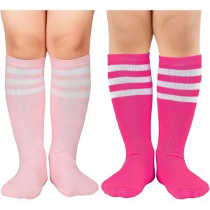 imageZando Kids Soccer Baseball Football Softball Socks Cotton Girls Knee High Socks Uniform Socks for Boys Girls 312 yearsPink 2