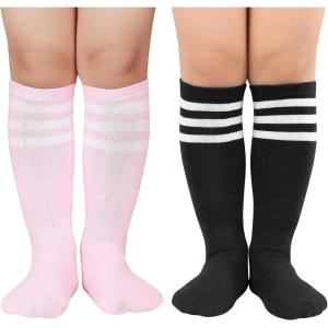 imageZando Kids Soccer Baseball Football Softball Socks Cotton Girls Knee High Socks Uniform Socks for Boys Girls 312 yearsPink WhiteBlack White