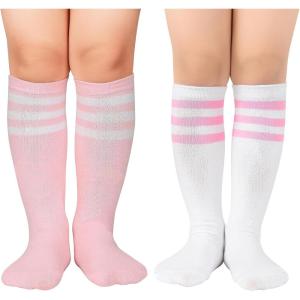 imageZando Kids Soccer Baseball Football Softball Socks Cotton Girls Knee High Socks Uniform Socks for Boys Girls 312 yearsWhite PinkPink White
