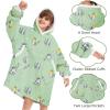 imageZando Blanket Hoodie Wearable Blanket Kids and Adult Gift Comfy Blanket Hoodie Oversized Sweatshirt Sherpa FleeceBlue White