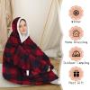 imageZando Blanket Hoodie Wearable Blanket Kids and Adult Gift Comfy Blanket Hoodie Oversized Sweatshirt Sherpa FleeceChristmas Plaid