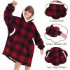 imageZando Blanket Hoodie Wearable Blanket Kids and Adult Gift Comfy Blanket Hoodie Oversized Sweatshirt Sherpa FleeceChristmas Plaid