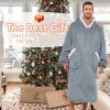 imageZando Blanket Hoodie Wearable Blanket Kids and Adult Gift Comfy Blanket Hoodie Oversized Sweatshirt Sherpa FleeceDark Grey