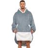 imageZando Blanket Hoodie Wearable Blanket Kids and Adult Gift Comfy Blanket Hoodie Oversized Sweatshirt Sherpa FleeceDark Grey