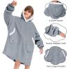 imageZando Blanket Hoodie Wearable Blanket Kids and Adult Gift Comfy Blanket Hoodie Oversized Sweatshirt Sherpa FleeceDark Grey