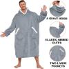 imageZando Blanket Hoodie Wearable Blanket Kids and Adult Gift Comfy Blanket Hoodie Oversized Sweatshirt Sherpa FleeceDark Grey