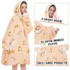 imageZando Blanket Hoodie Wearable Blanket Kids and Adult Gift Comfy Blanket Hoodie Oversized Sweatshirt Sherpa FleeceGinger Cat