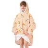 imageZando Blanket Hoodie Wearable Blanket Kids and Adult Gift Comfy Blanket Hoodie Oversized Sweatshirt Sherpa FleeceGinger Cat