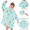 imageZando Blanket Hoodie Wearable Blanket Kids and Adult Gift Comfy Blanket Hoodie Oversized Sweatshirt Sherpa FleeceKitty