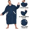 imageZando Blanket Hoodie Wearable Blanket Kids and Adult Gift Comfy Blanket Hoodie Oversized Sweatshirt Sherpa FleeceNavy Blue