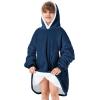 imageZando Blanket Hoodie Wearable Blanket Kids and Adult Gift Comfy Blanket Hoodie Oversized Sweatshirt Sherpa FleeceNavy Blue