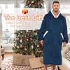 imageZando Blanket Hoodie Wearable Blanket Kids and Adult Gift Comfy Blanket Hoodie Oversized Sweatshirt Sherpa FleeceNavy Blue