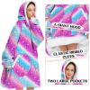 imageZando Blanket Hoodie Wearable Blanket Kids and Adult Gift Comfy Blanket Hoodie Oversized Sweatshirt Sherpa FleecePrint Rainbow