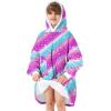 imageZando Blanket Hoodie Wearable Blanket Kids and Adult Gift Comfy Blanket Hoodie Oversized Sweatshirt Sherpa FleecePrint Rainbow