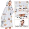 imageZando Blanket Hoodie Wearable Blanket Kids and Adult Gift Comfy Blanket Hoodie Oversized Sweatshirt Sherpa FleeceSloth