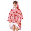 imageZando Blanket Hoodie Wearable Blanket Kids and Adult Gift Comfy Blanket Hoodie Oversized Sweatshirt Sherpa FleeceStrawberry