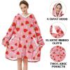 imageZando Blanket Hoodie Wearable Blanket Kids and Adult Gift Comfy Blanket Hoodie Oversized Sweatshirt Sherpa FleeceStrawberry