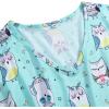 imageZando Pajamas for Women 2 Piece Lounge Sets Cartoon Pajama Set Sleep Matching Sets with Pants Capri PJS Print SleepwearBlue Green Owl