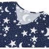 imageZando Pajamas for Women 2 Piece Lounge Sets Cartoon Pajama Set Sleep Matching Sets with Pants Capri PJS Print SleepwearBlue White Star Moon