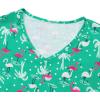 imageZando Pajamas for Women 2 Piece Lounge Sets Cartoon Pajama Set Sleep Matching Sets with Pants Capri PJS Print SleepwearFlamingo on Green