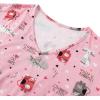 imageZando Pajamas for Women 2 Piece Lounge Sets Cartoon Pajama Set Sleep Matching Sets with Pants Capri PJS Print SleepwearPink Cat