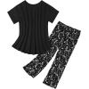imageZando Pajamas for Women 2 Piece Lounge Sets Cartoon Pajama Set Sleep Matching Sets with Pants Capri PJS Print SleepwearSkull