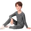 imageZando Toddler Thermal Underwear Sets for Kids Base Layer Winter Warm Toddler Long Johns for Boys Girls Long UnderwearBlack  White Stripes
