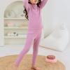imageZando Toddler Thermal Underwear Sets for Kids Base Layer Winter Warm Toddler Long Johns for Boys Girls Long UnderwearPink Purple