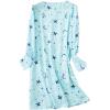 imageZando Womens Long Sleeve Nightgown Cotton Nightgowns Plus Size House Dresses Soft Ladies Night Gown Cartoon Sleep Shirt04 Long Green Star