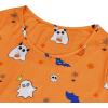 imageZando Womens Long Sleeve Nightgown Cotton Nightgowns Plus Size House Dresses Soft Ladies Night Gown Cartoon Sleep ShirtHalloween Pumpkin