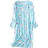 imageZando Womens Long Sleeve Nightgown Cotton Nightgowns Plus Size House Dresses Soft Ladies Night Gown Cartoon Sleep ShirtLong Blue Alpaca