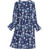 imageZando Womens Long Sleeve Nightgown Cotton Nightgowns Plus Size House Dresses Soft Ladies Night Gown Cartoon Sleep ShirtLong Dark Blue Cats