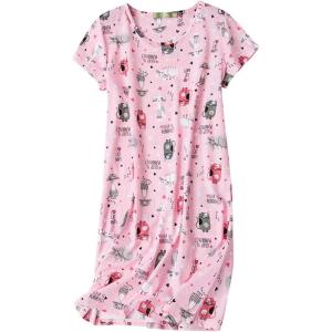 imageZando Night Gowns for Adult Women Night Gown Womens Nightgowns ampamp Sleepshirts Cotton Nightgowns for Women Nightgown01 Pink Cat