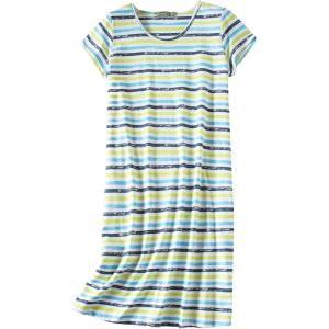 imageZando Night Gowns for Adult Women Night Gown Womens Nightgowns ampamp Sleepshirts Cotton Nightgowns for Women NightgownBlue Green Stripe