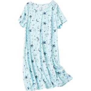 imageZando Night Gowns for Adult Women Night Gown Womens Nightgowns ampamp Sleepshirts Cotton Nightgowns for Women NightgownGreen Star